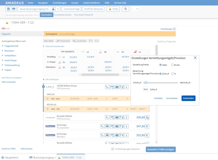 Amadeus Techniktipp Flug Brutto Netto